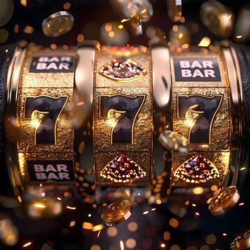Colourful slot machine reels on the 747ph slots page
